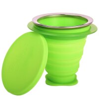 faltbarer Silikonbecher mit Becherhalter