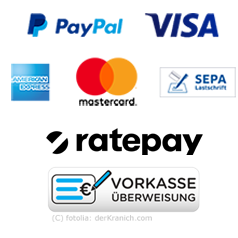 Zahlungsarten CUPSPOT - PayPal Kreditkarte Sofortüberweisung giropay Rechnungskauf und Vorkasse Überweisung